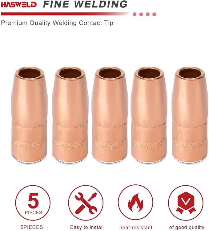 5PK N-A5800C AccuLock S Nozzle, Large, 5/8" Bore, Flush, For Miller MDX-250 MIG GUN Fit D-MA250 Diffuser and Bernard AccuLock S sconsumables