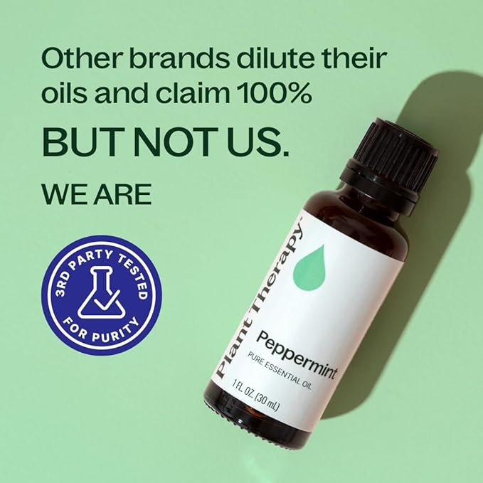 Plant Therapy Peppermint Essential Oil 30 mL (1 oz) 100% Pure, Undiluted, Natural Aromatherapy for Diffuser & Topical Use, Relaxation, Digestion, Respiratory, & Massage, Peppermint Oil for Skin & Hair