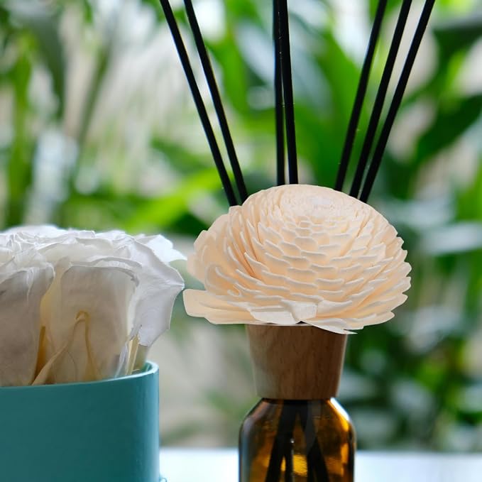 FOMIYES 2pcs Diffuser Flowers, Natural Reeds Flower Refill Replacement Fragrance Diffuser Set Essential Oil Aroma Diffuser Sticks with Rope for Home Decor