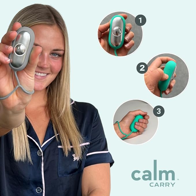 Glowco CalmCarry Sleep Aid Device – Handheld Microcurrent Relaxation Tool, Supports Calm, Focus & Gentle Relief, USB Rechargeable, Portable Wellness Device for Adults & Kids | Teal Calm Carry