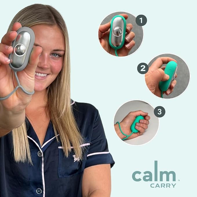 Glowco CalmCarry Sleep Aid Device – Handheld Microcurrent Relaxation Tool, Supports Calm, Focus & Gentle Relief, USB Rechargeable, Portable Wellness Device for Adults & Kids | Gray Calm Carry