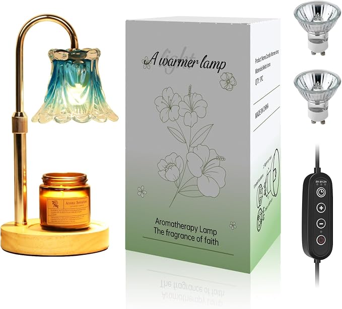 GEEZO Fragrance Candle Warmer Lamp，Electric Candle Warmer with Timer & Dimmer，Mom Christmas Birthday Gifts for Women, House Warming Gifts New Home Bedroom Decor