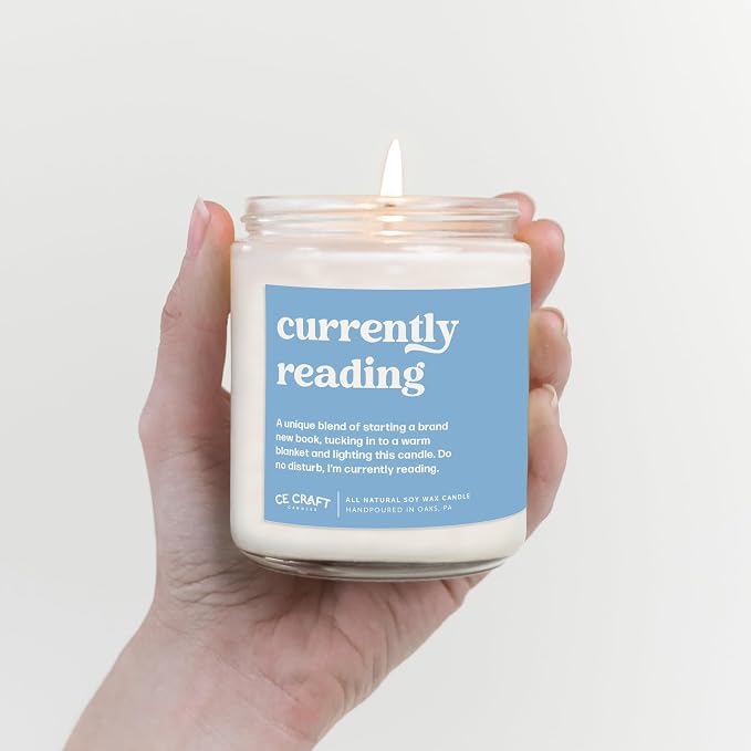 CE Craft Book Themed Scented Candle - Gift for Her, Library Book Candle, Book Lover Gift, Reading Candle, Bookstore Book Lover Reader Bookish Scents for Bibliophiles (Currently Reading)