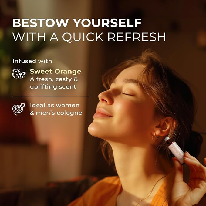 Sweet Orange & Stress Relief Roll On Set - Essential Oils Aromatherapy Roll On with Essential Oil Set - 2x0.34 fl oz - Gya Labs