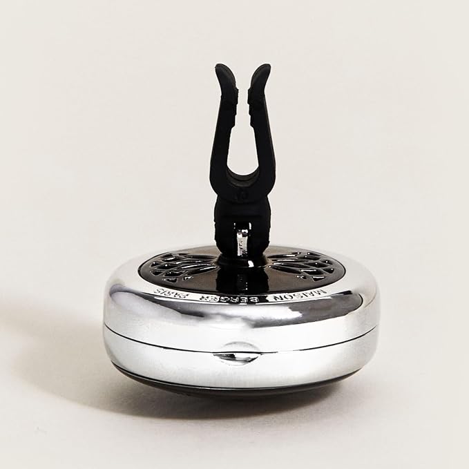 MAISON BERGER Car Diffuser, On/Off Flower Gun Metal, No Refill Included | Patented On/Off Control, Holder Only, Refill Sold Separately, Made in France