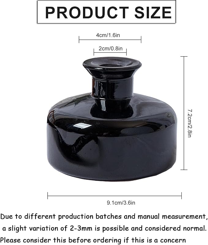 200ML/6.7OZ Black Glass Diffuser Bottle Empty Refillable Aromatherapy Container Jar for Perfume Fragrance Essential Oils