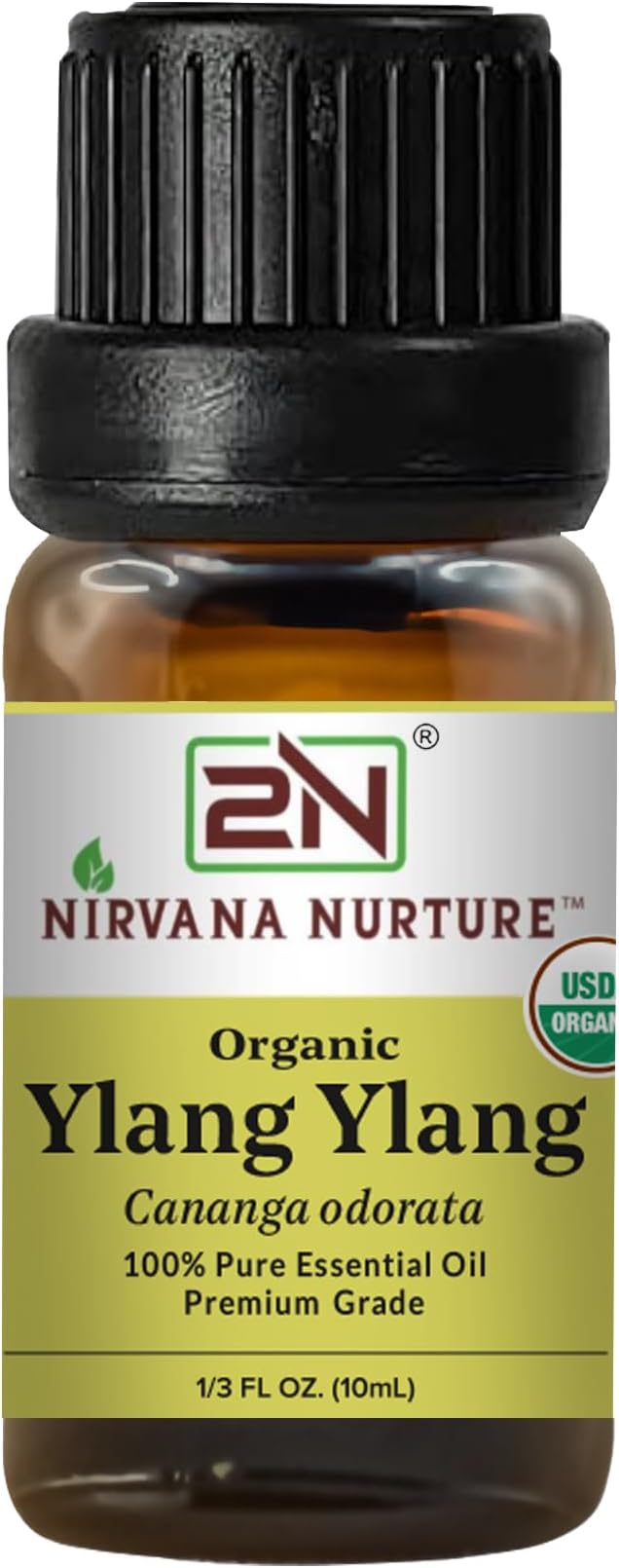 Ylang Ylang Essential Oil, USDA Certified Organic, 100% Pure Undiluted, Aromatherapy Oil for Diffuser, Hair & Skin Care