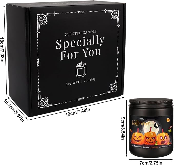4 Pack 8Oz Halloween Scented Candles for Home Scented Aromatherapy Candles, Soy Wax Autumn Candle Gift Set for Women Men，Home Decoration，Themed Party Decor