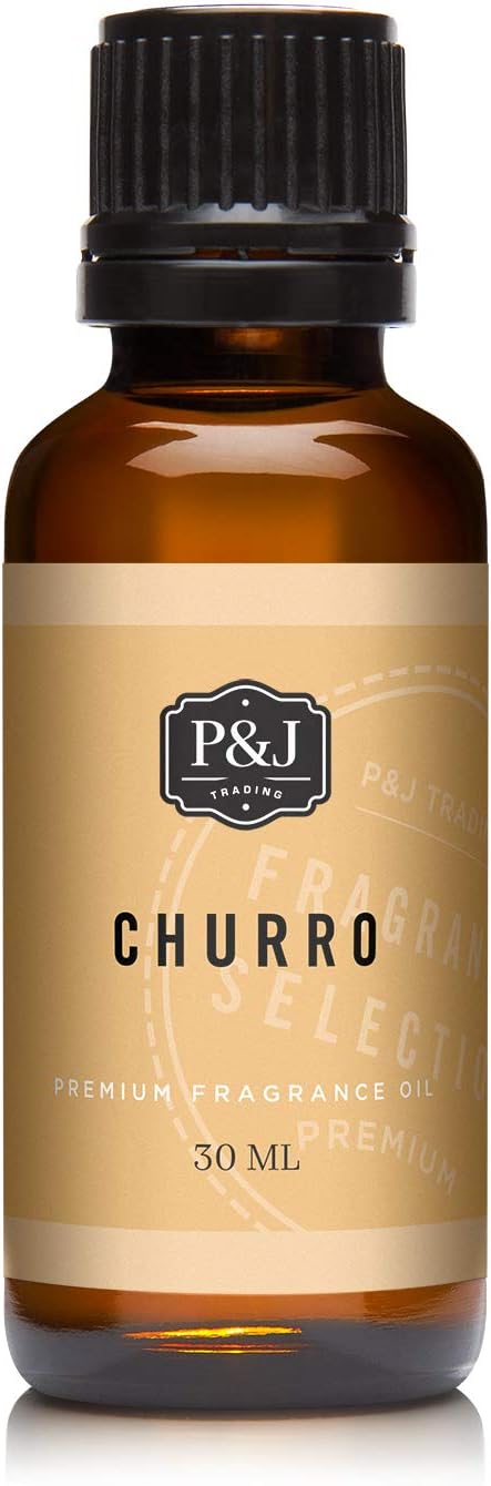 P&J Fragrance Oil | Churro Oil 30ml - Candle Scents for Candle Making, Freshie, Soap Making Supplies, Diffuser Oil Scents