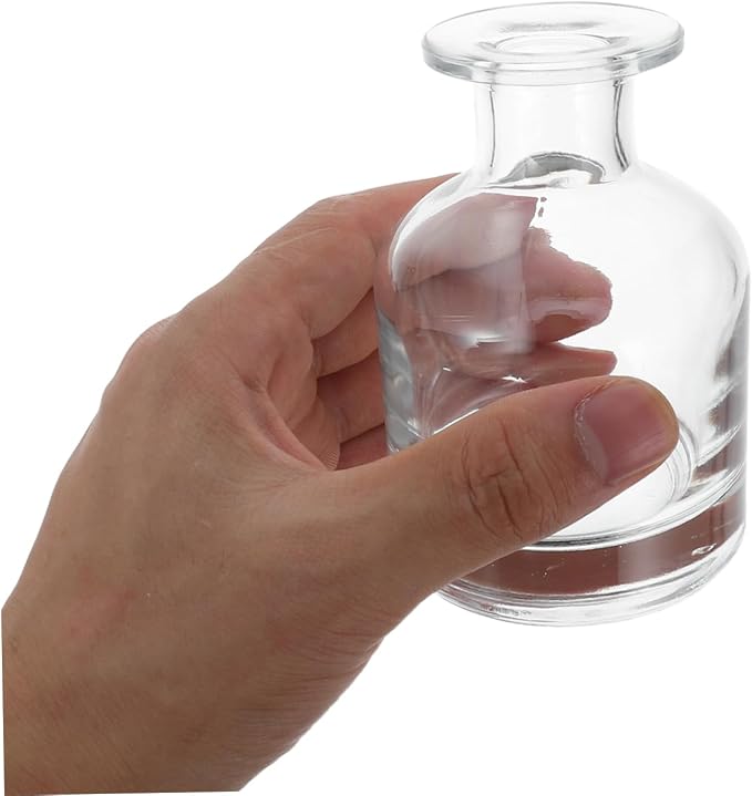 COLLBATH 2pcs Elegant Glass Reed Diffuser Bottles Decorative Oil Diffuser Containers Multipurpose Home Car Fragrance