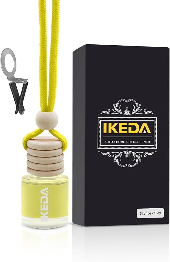Ikeda Car Air Freshener: Hanging Car Smell Air Freshener | 10ml Hanging Car Perfume | Long Lasting Fragrance | Strong Scents Diffuser for Auto Home (Pineapple|Circular)