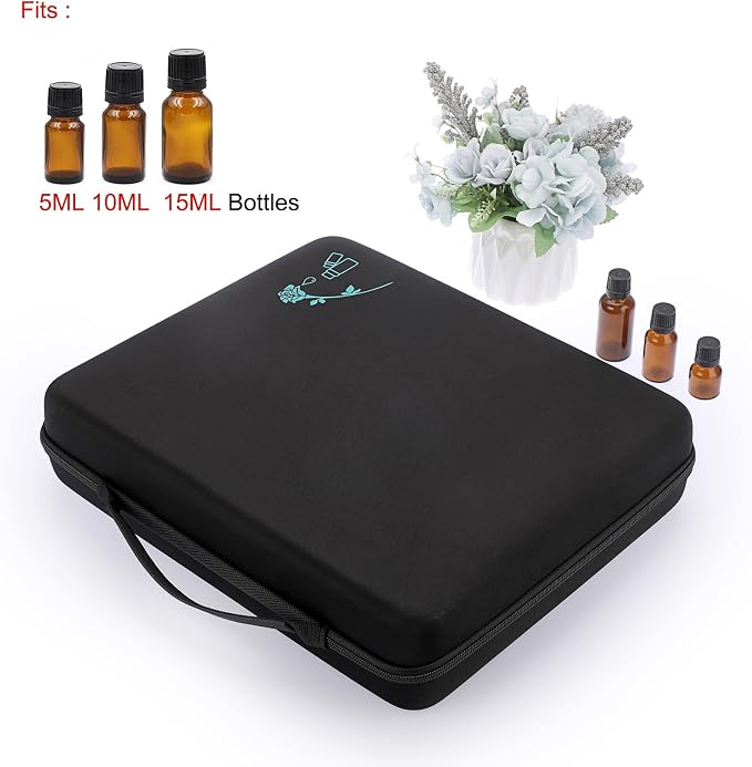 Hipiwe 120 Bottle EVA Essential Oil Storage Carrying Case Hard Shell Exterior Essential Oils Organizer Holder Traveling Bag with Foam Insert, Holds 5ml 10ml 15ml Essential Oils