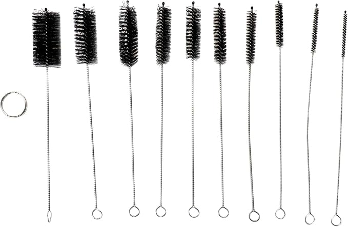 20Pcs 10 Sizes Humidifier Brush Cleaner Bottle Brush Small Diameter Drinking Straw Cleaning Brush,Black and White