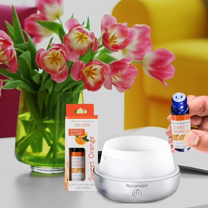 SpaRoom Aromatherapy 100% Pure Essential Oils for Diffusers and Air Freshners, Enliven Sweet Orange, 10 mL