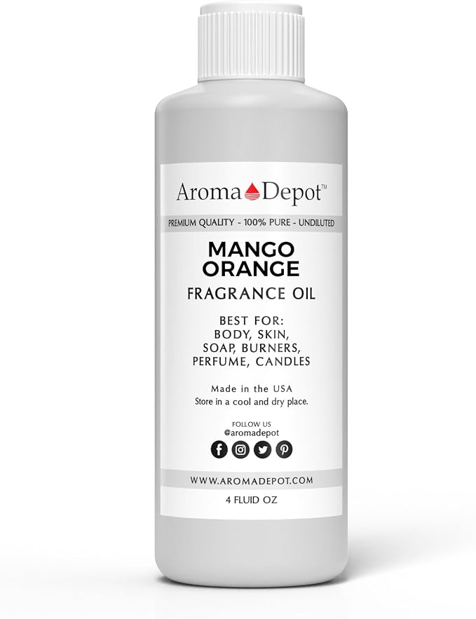 Mango Orange 4 oz. Fragrance Oil I Perfume I Skin Oil I Scented Oil. DIY Projects Such as Candles, Bath Bombs, Body Butters, Creams & Lotions. Few Drops in The Diffuser, Burners, or Warmers.