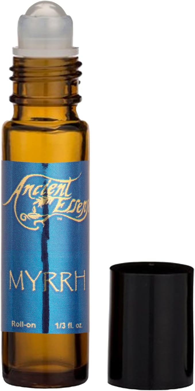 Ancient Essence Myrrh Roll On Essential Oil 100% Pure & Natural fAromatherapy for Body Aches Tired Muscles Stiffness (1/3 Fl OZ)