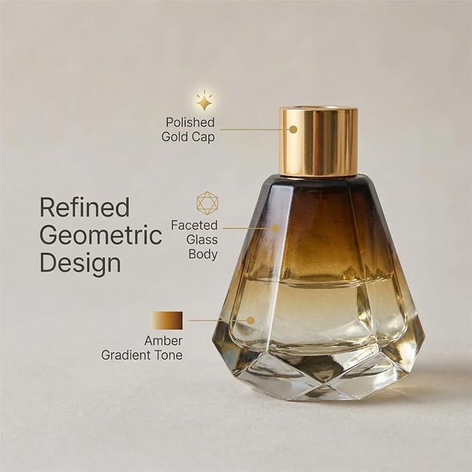 2PCS 60ml/2oz Empty Refillable Glass Diffuser Bottle Diffuser Jars Aromatherapy Storage Container Fragrance Accessories Use for DIY Replacement Diffuser Sticks Decor ( Amber Gradation)