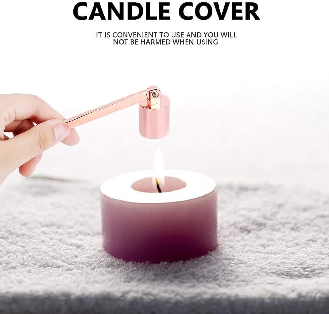 MUXSAM 1Pc 7.5x0.9in Candle Extinguisher Snuffer Candlesnuffers with Long Handle & Straight Tube for Tea Light Candles Wedding Altar Fireplace Church Wedding Candle Fire Extinguishing(Rose Gold.)