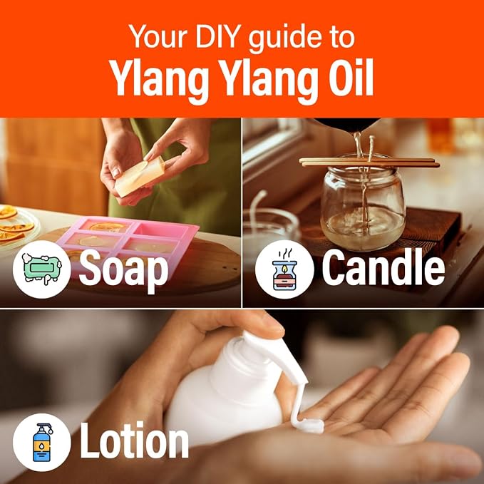 H'ana Ylang Ylang Oil - 1.02 Fl Oz Ylang Ylang Essential Oil for Hair, Skin, Diffuser, Aromatherapy & DIY