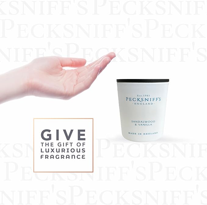 Pecksniff's Sandalwood & Vanilla Luxury Scented Candle | 1 Wick, 100 g/3.5 oz
