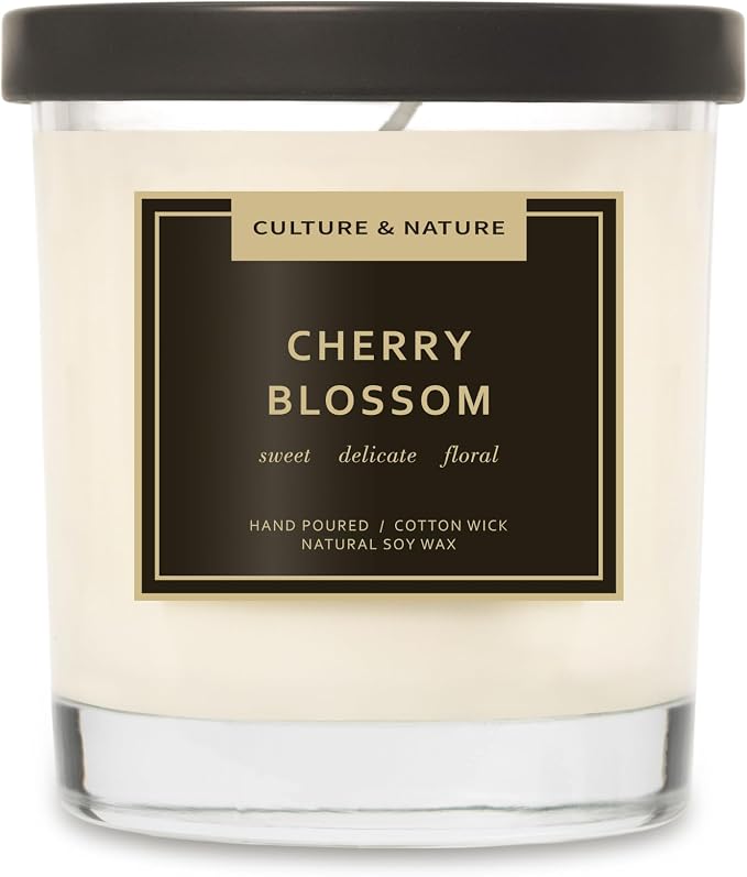 CULTURE & NATURE Natural Soy Wax Candle 7oz Cherry Blossom Scented