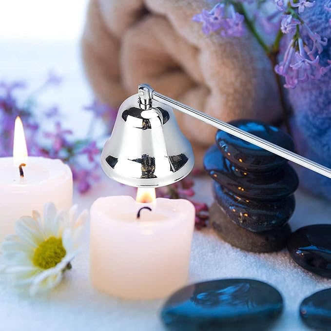 Candle Snuffer, Stainless Steel Wick Flame Extinguisher Elegant Candle Accessory for Candle Lovers - Silver