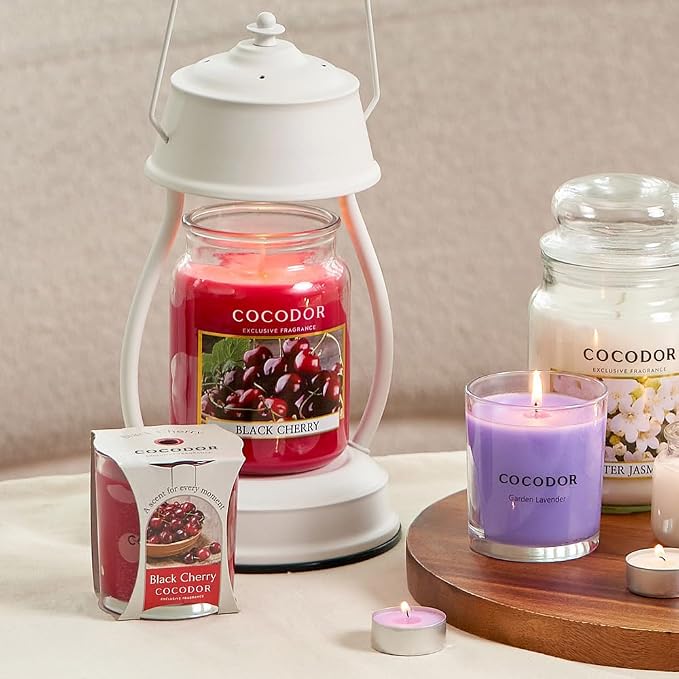 COCODOR Candle Lavender&Lemongrass Scented, Large Glass Jar 18oz Wick Candle, 110 Hours of Burn Time