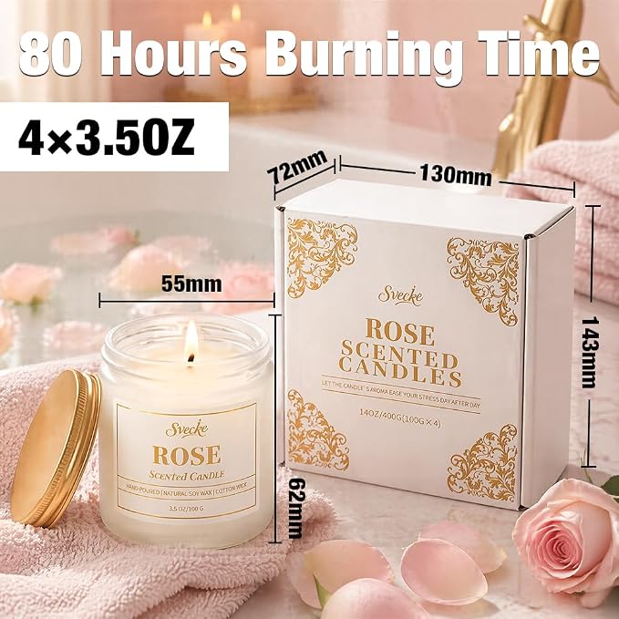 Scented Candles Set, 14 oz 4 Pack Soy Wax Jar Candles, Home Aromatherapy Candle Gift Set for Women Men, Housewarming Birthday New Home Gifts