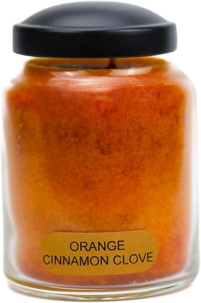A Cheerful Giver - Orange Cinnamon Clove Baby Scented Glass Jar Candle (6oz) with Lid & True to Life Fragrance Made in USA