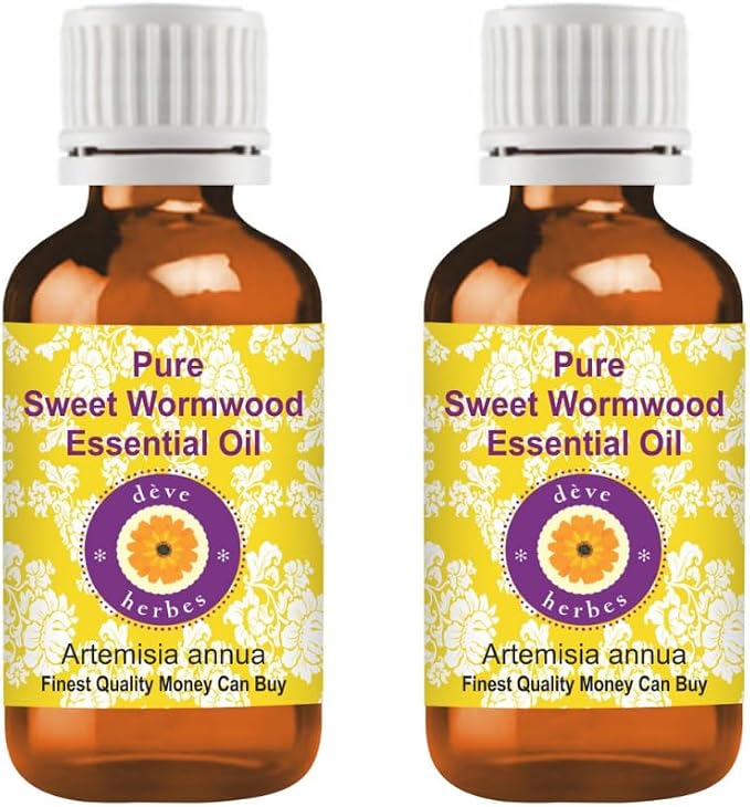 dève herbes Sweet Wormwood Essential Oil (Artemisia annua) Pure | Non-Sticky | Non-Greasy | Lightweight | Men & Women | All Skin Types | Steam Distilled 15ml X 2 (1 oz)