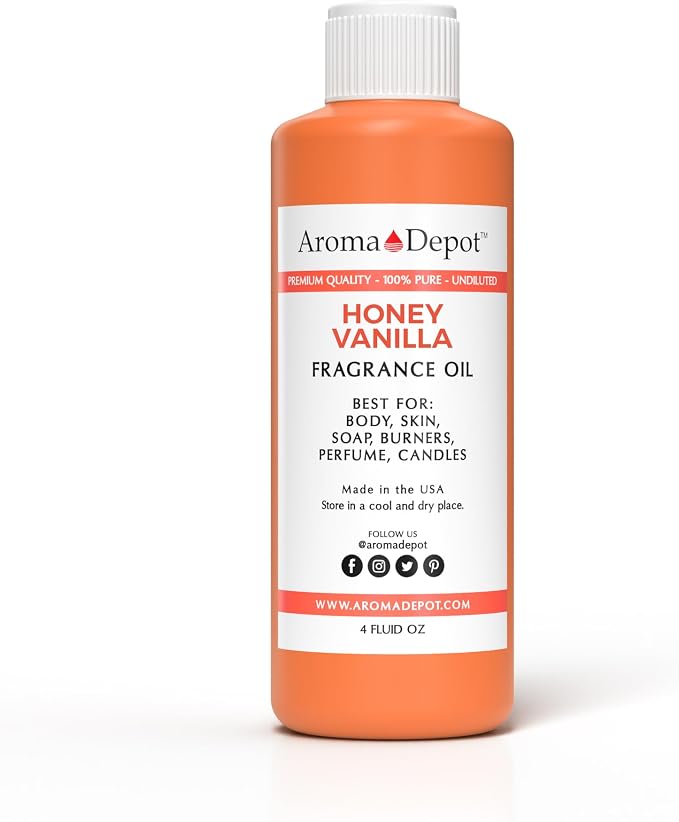 Honey Vanilla Perfume/Body Fragrance Oil, Pure Uncut.Lotions, Butter, Soapmaking, or Incense Dipping. Add a Few Drops to Your Aromatherapy Diffuser. (4 oz.)