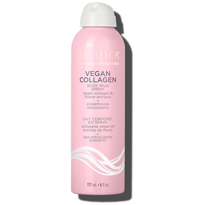 Pacifica Spray Lotion for Body - Vegan Collagen Body Milk Spray – Hydrating Moisturizer Mist Fast-Absorbing Instantly Hydrates & Softens Skin Jasmine & Vanilla Natural Scent Clean Beauty Non-Aerosol