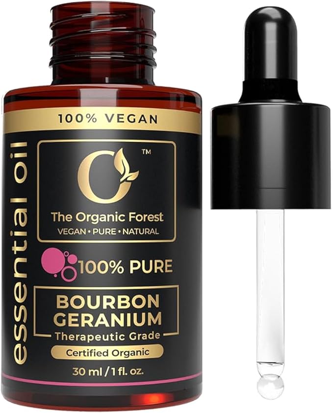 100% Pure & Natural Geranium Essential Oil for Skin Care, Aromatherapy, Diffuser, Massage & Hair | Perfect for Essential Oil Blends and Home Scent Diffusers