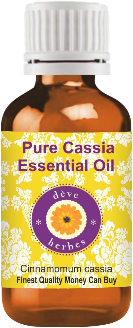 dève herbes Cassia Essential Oil (Cinnamomum Cassia) Pure | Non-Sticky | Non-Greasy | Lightweight | Men & Women | All Skin Types | Steam Distilled 30ml X 2 (2 oz)