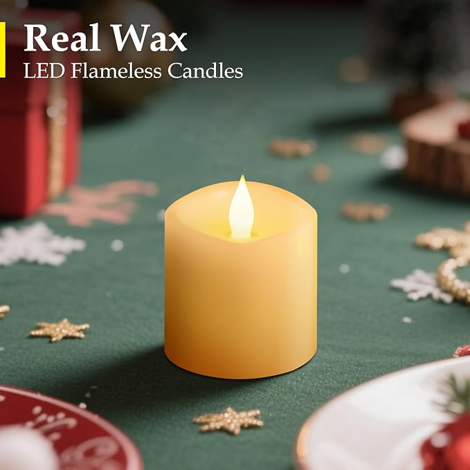 600H Flameless Pillar Candles with Remote & Timer - 3x3 Battery Operated Realistic Flickering LED, Smokeless Safe Drip-Free for Indoor Outdoor Home Wedding Decor (Ivory, 1-Pack)