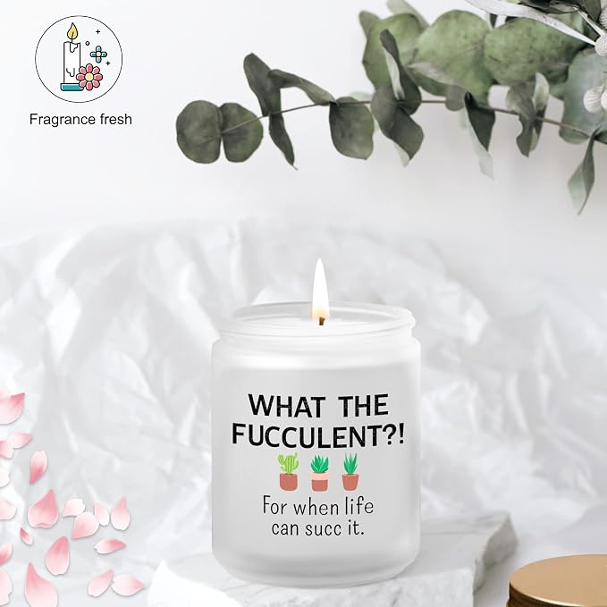 Funny Gifts for Women, Men- Birthday Gift for Best Friends, Her, Him, Girlfriend, Sister, Plant Lover- Unique Christmas & Valentines Day Present - Lavender Candles
