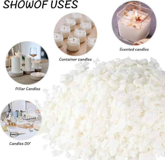 Candle Making Soy Wax-2 lb Bag（32oz）-Pure Nature DIY Soy Wax Flakes