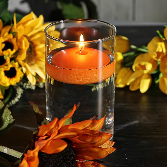 96 Orange Richland Floating Candles 3"