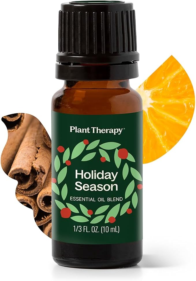 Plant Therapy Holiday Season Essential Oil Blend, 10 mL (1/3 oz), 100% Pure, Undiluted, Great for Use in Essential Oil Diffusers and Natural DIY Crafts