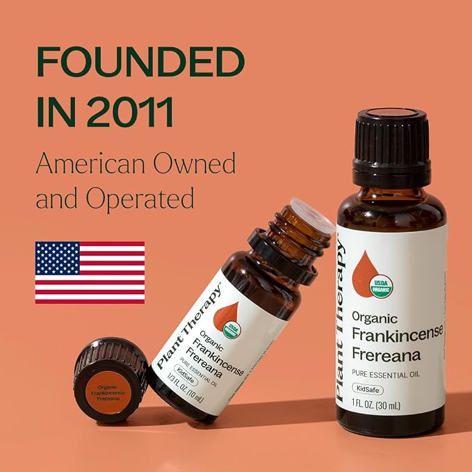 Plant Therapy Organic Frankincense Frereana Essential Oil 100% Pure, USDA Certified Organic, Undiluted, Natural Aromatherapy, Therapeutic Grade 10 mL (1/3 oz)