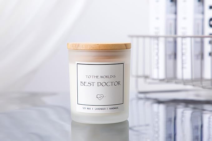 to The World's Best Doctor Candle - Doctor Gifts for Men & Women, Gifts for Doctors, Lavender Scented Candle, Natural Soy Wax & Natural Essential Oils
