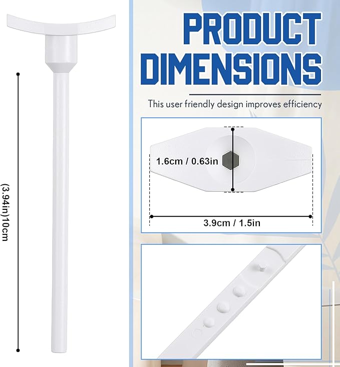 Wonderjune 3 Pcs Round Ceiling Diffuser Plastic Key Handle, Vent Key for Steel Butterfly Damper, Adjust Air Flow Replacement for Round Vent Cover 6" 8" 10" and 12", Key Only, Damper Not Included