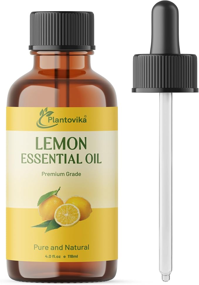 Lemon Essential Oil | 100% Pure and Natural | Premium Grade Essential Oil for Skin, Diffuser, Massage, DIY Candle and Soap Making(4 Fl Oz, Lemon)