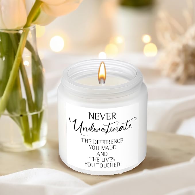 MTLEE 20 Pcs Thank You Gifts Candles 3.5 oz Employee Appreciation Inspirational Scented Soy Wax Candle Thanks Gift for Coworker Women Volunteer Teacher(Appreciation,White)