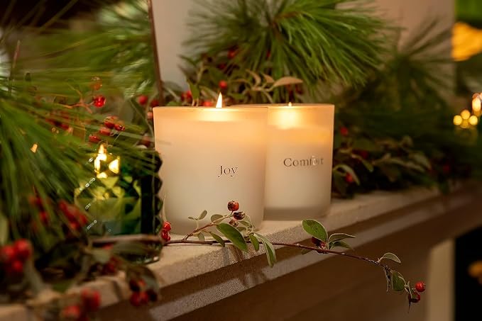 Lifetherapy Comfort Holiday Soy Candle, Natural Wax, 8 Oz | Natural soy wax holiday candle with clean burn and long lasting fragrance for seasonal home décor
