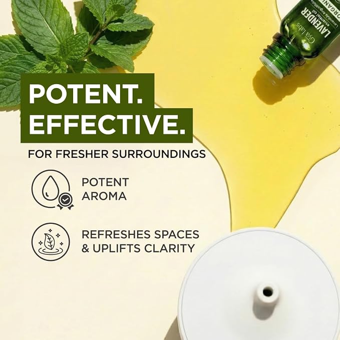 Gya Labs USDA Certified Organic Peppermint Essential Oil for Diffuser - for Topical Use, Hair, Body, Massages, Aromatherapy, DIY Candle Making Scents - 0.34 Fl Oz