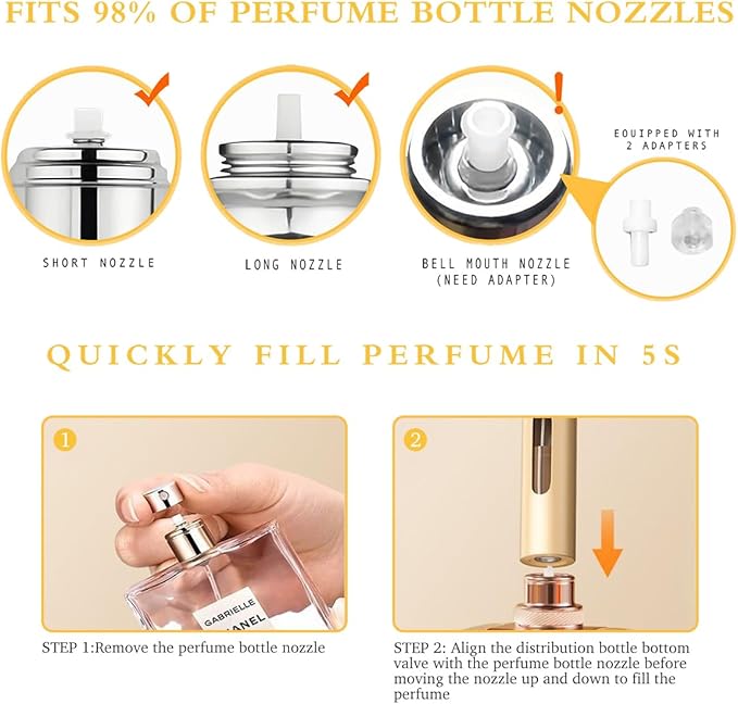 2PCS Perfume Travel Refillable Bottle, Bottom-Filling Fragrances Perfume Atomizer, Empty Mini Cologne Dispenser, Portable Sprayer Pocket Size for On the Go 10ml (Black & Dark Green)