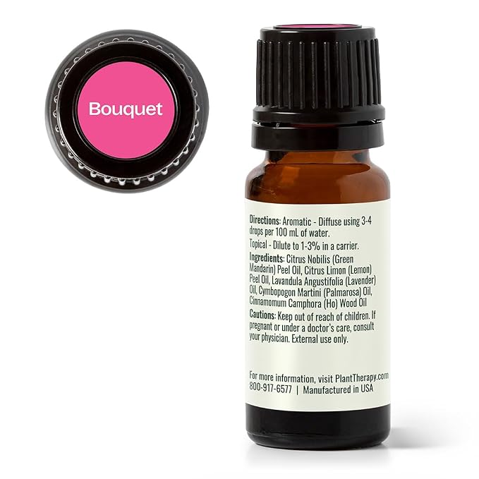 Plant Therapy Bouquet Essential Oil Blend 10 mL (1/3 oz) 100% Pure, Undiluted, for Essential Oil Diffuser or DIY Perfume
