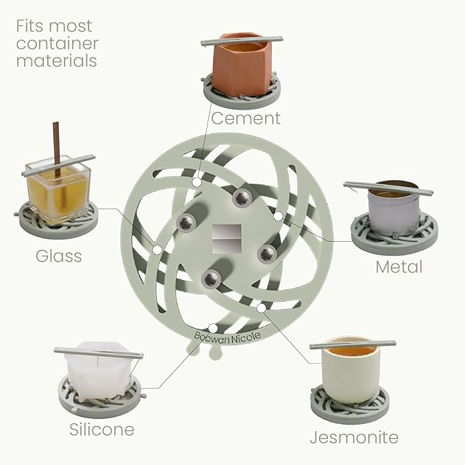BOOWAN NICOLE Universal Wick Centering Setter Tool for Candle Making - Center & Set Wicks in 1 Second, Wick Holder for Most Candle Jar & Refill Sizes (Pro A0399*5)