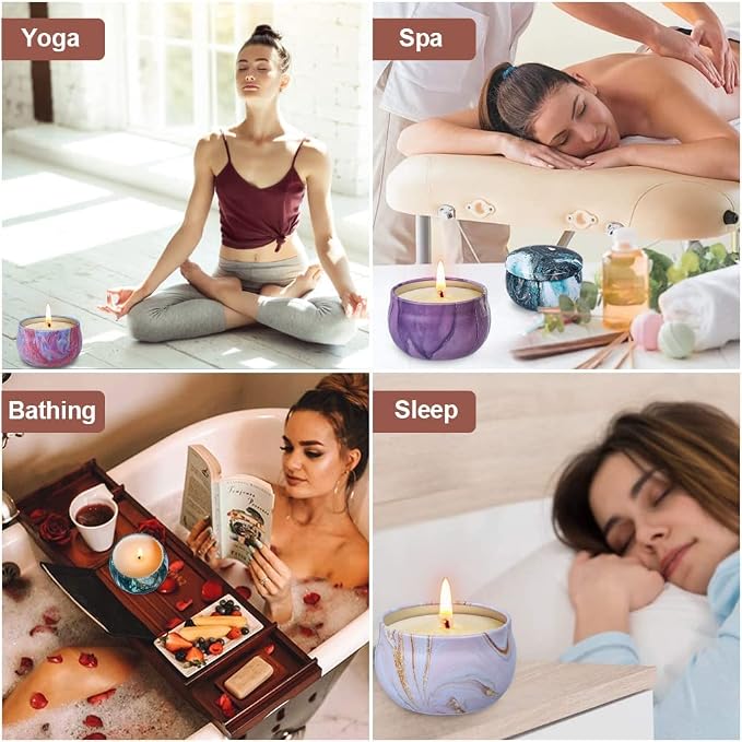 Bath Bombs Gift Set - 5 Large Fizzy Spa Bombs with 4 Scented Candles for Women - Moisturizing Bubble Bath with Essential Oils for Valentine's, Birthday Gifts